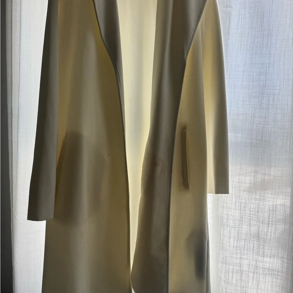 Zara White Trench Coat Xs - Picture 3 of 5